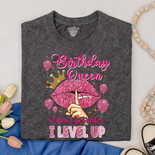 Birthday Queen Rhinestone Sequin Mix Birthday Shirt Women Sparkly Custom Design Tee Gift