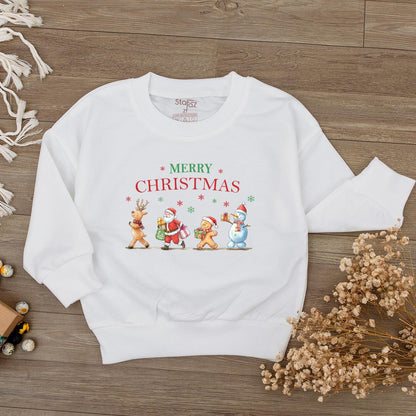 Merry Christmas Baby Romper Outfit! Festive Reindeer Santa 1st Christmas Newborn Gift Set for Baby Girls Boys, Cute Holiday Sweatshirt Kids Clothes