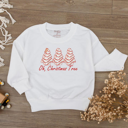 Oh Christmas Tree Baby Bodysuit & Retro Holiday Cake Sweater Cute Girl Shirt First Christmas