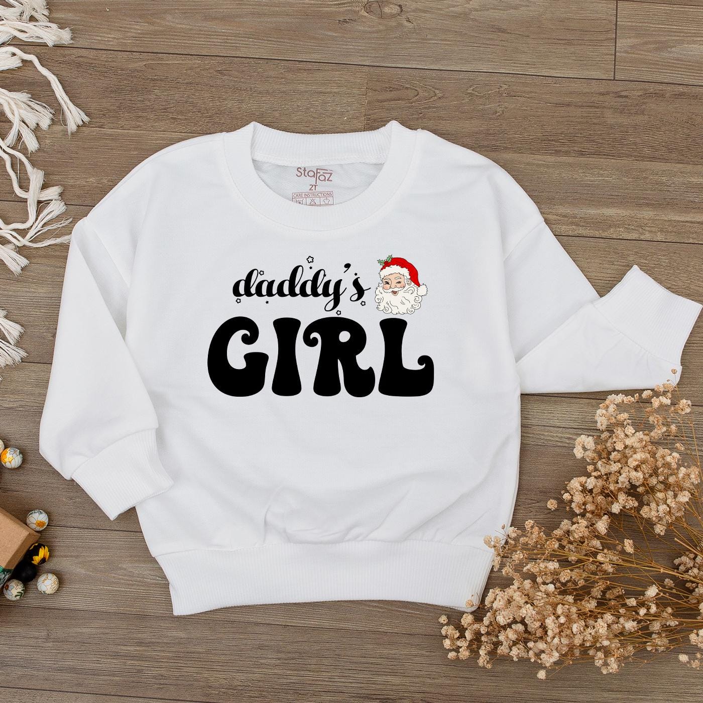 Daddy's Girl Christmas Romper Baby Bodysuit Santa Claus Holiday Gift Girl's 1st Christmas Outfit Baby Shower