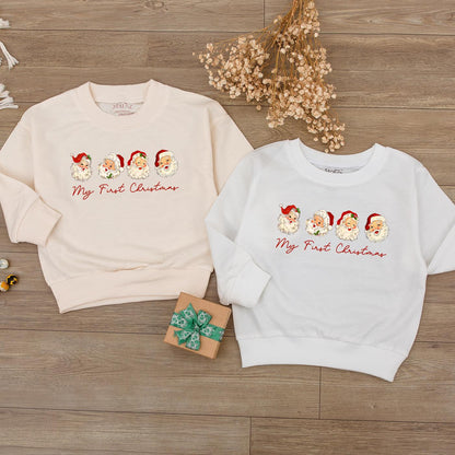 Merry First Christmas Baby Bubble Romper Cute Santa Claus Print Outfit Newborn Gift Boy Girl