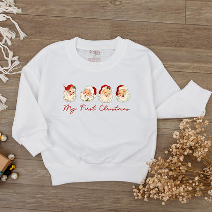 Merry First Christmas Baby Bubble Romper Cute Santa Claus Print Outfit Newborn Gift Boy Girl