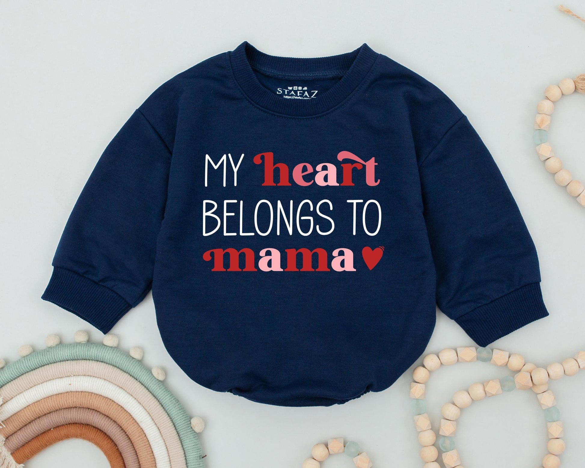 My Heart Belongs To Mama Baby Romper Valentines Outfit Infant Bodysuit Valentines Baby Girl Clothes Kids Valentines Gift