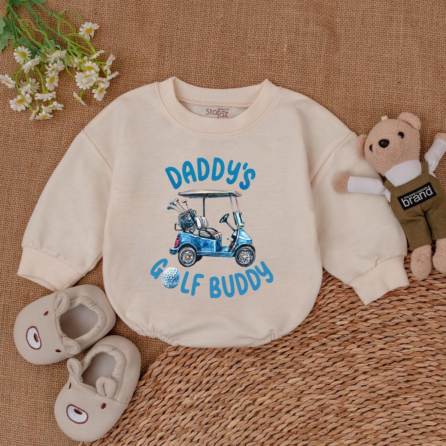 Daddy's Golf Buddy Bubble Romper Father Son Matching Golf Outfit Little Golfer Baby Boy Clothes New Dad Gift