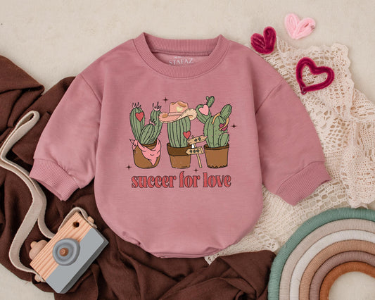Baby's First Valentine's Day Bubble Romper Western Cactus Design Howdy Valentine Succer For Love Infant Bodysuit Cute Newborn Gift Clothes