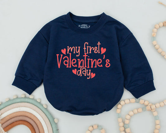 My First Valentine's Day Baby Romper Outfit Little Valentine Infant Bodysuit Valentines Baby Girl Boy Clothes Retro Kids Valentine Daddy's Valentine 139
