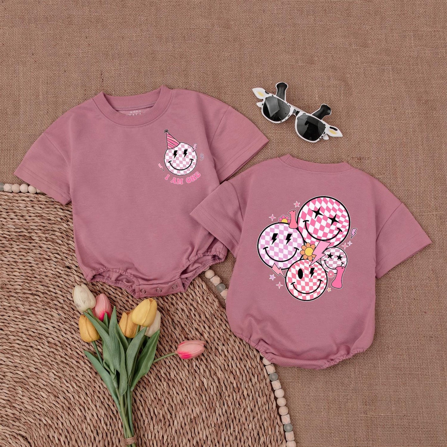 One Happy Girl Smile Face Romper First Birthday Outfit Baby Girl Clothes for a Toddler's Celebration Gift