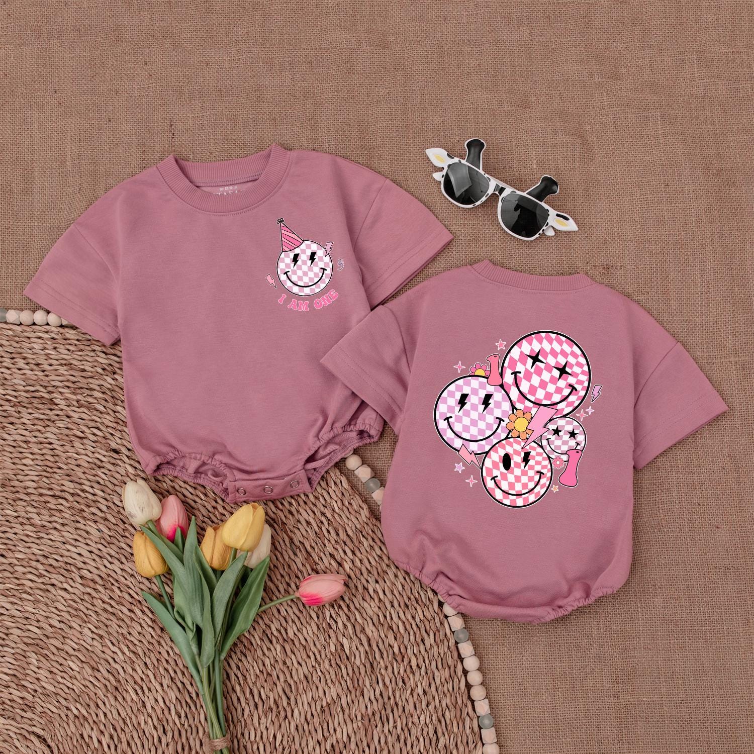 One Happy Girl Smile Face Romper First Birthday Outfit Baby Girl Clothes for a Toddler's Celebration Gift