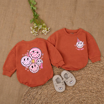 One Happy Girl Smile Face Romper First Birthday Outfit Baby Girl Clothes for a Toddler's Celebration Gift