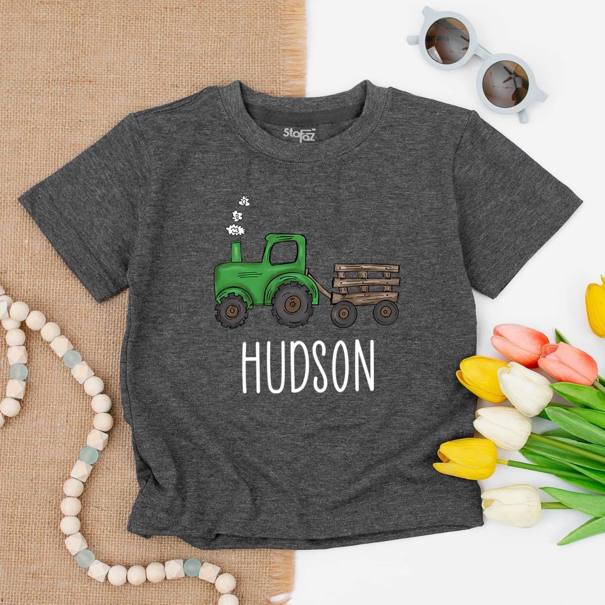 Big Brother Green Tractor Toddler Shirt Cute Farm Life Tee Matching Sibling Outfit Custom Kids Natural Boy Farm T-Shirt