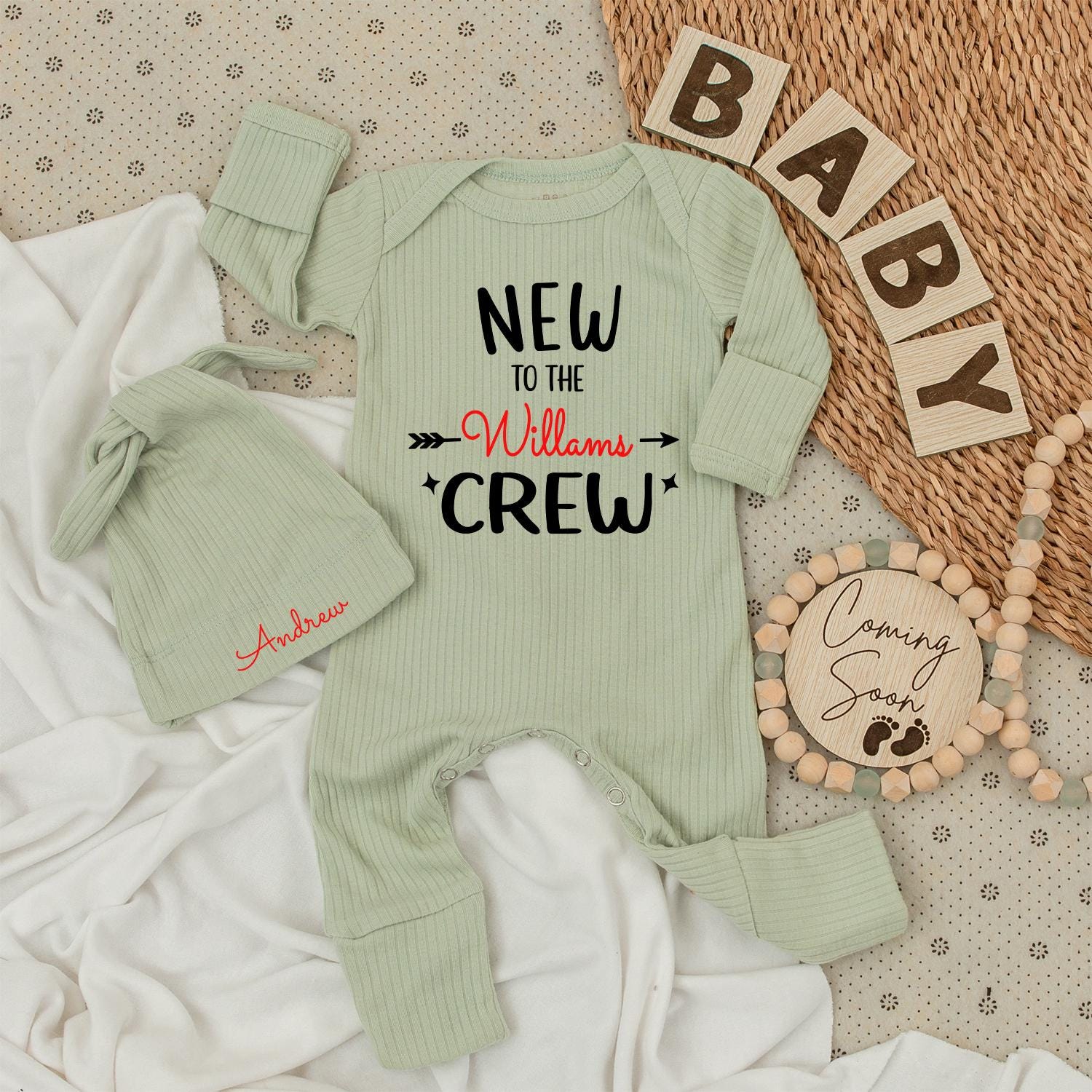 New to the Crew Baby Bodysuit: Welcome Baby Outfit, Personalized Newborn Gift for Boys & Girls, Cute Custom Baby Shower Gift