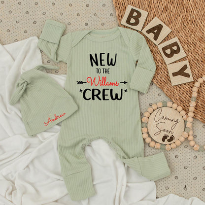 New to the Crew Baby Bodysuit: Welcome Baby Outfit, Personalized Newborn Gift for Boys & Girls, Cute Custom Baby Shower Gift