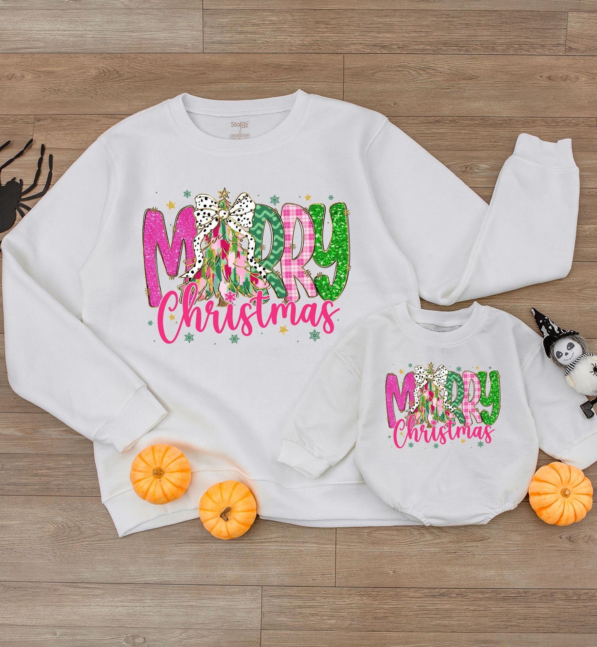 Merry Christmas Baby Bodysuit, Colorful Lettering, Cute Holiday Romper Outfit for Girls, Fun First Christmas Gift, Soft Cotton Sweater, Infant Clothes 139