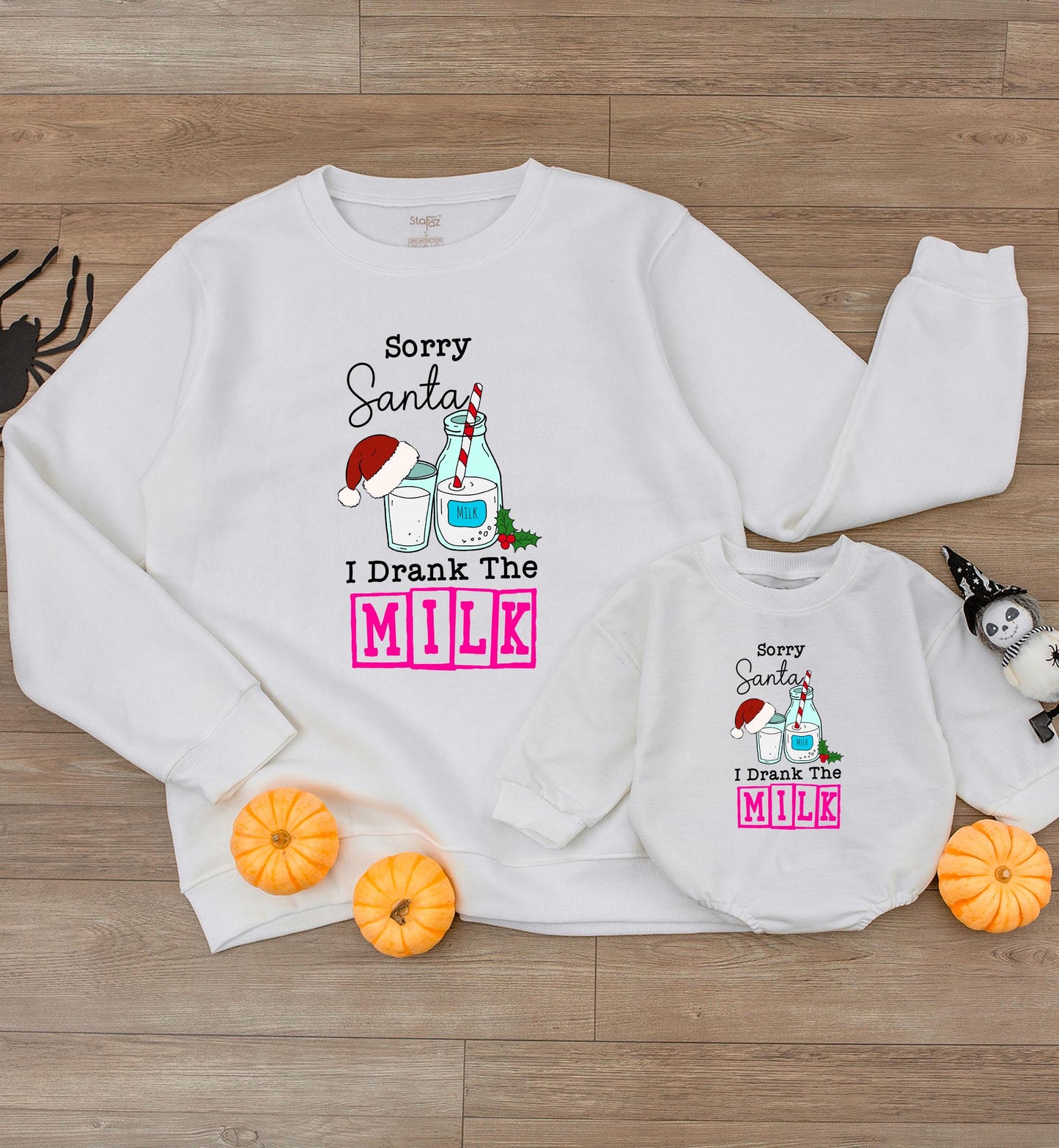 Sorry Santa I Drank The Milk Romper Whimsical Christmas Baby Outfit Long Sleeve Bodysuit Cozy Holiday Infant Clothes First Christmas Bodysuit 137