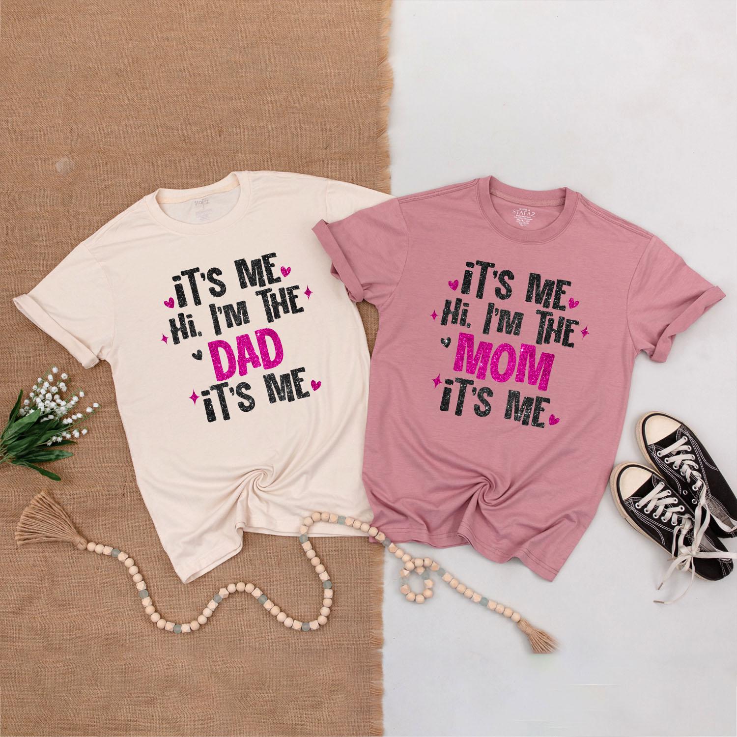 Birthday Girl Glitter Outfit! Matching Family Shirts: It's Me Hi, I'm the... Romper, Sister Tee, Mommy and Me Set, Fun Pink Star Gift for Girls 137