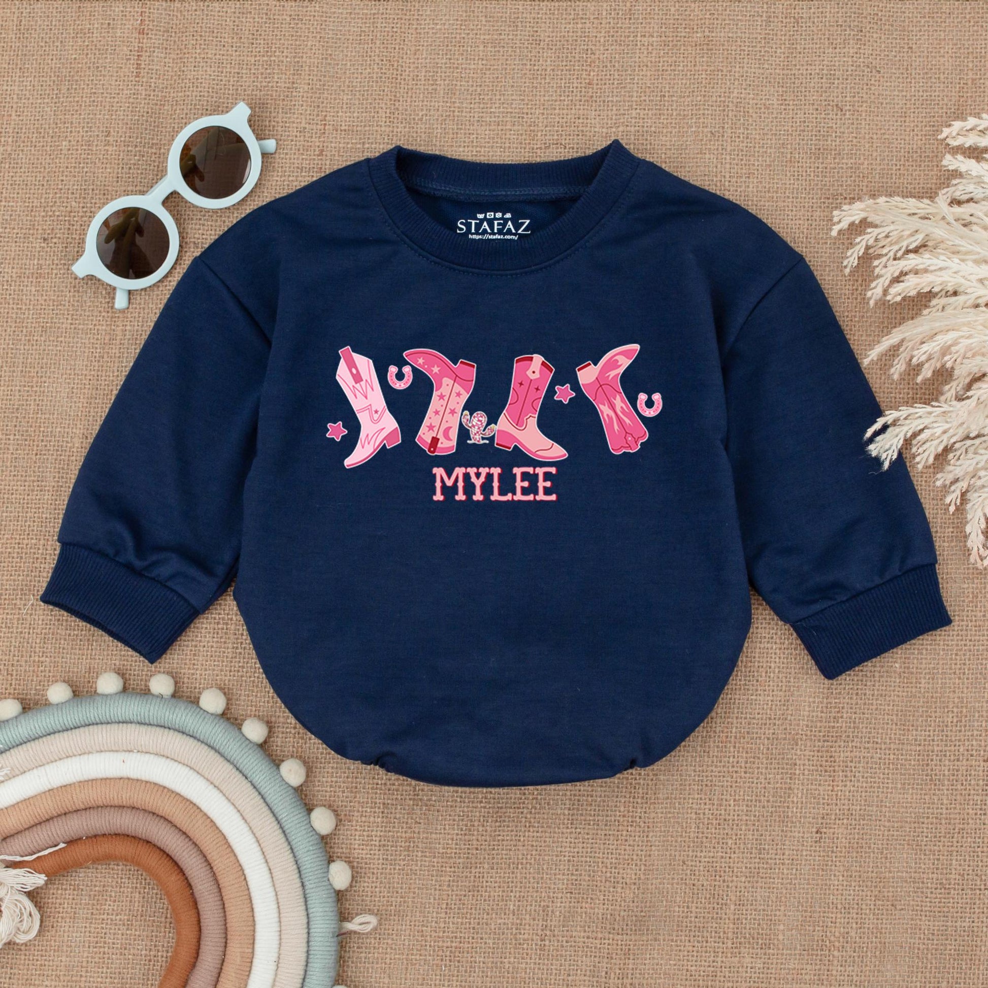 My First Rodeo Bubble Romper Adorable Western Cowgirl Pink Boot Design 1st Birthday Outfit Baby Girl Newborn Gift