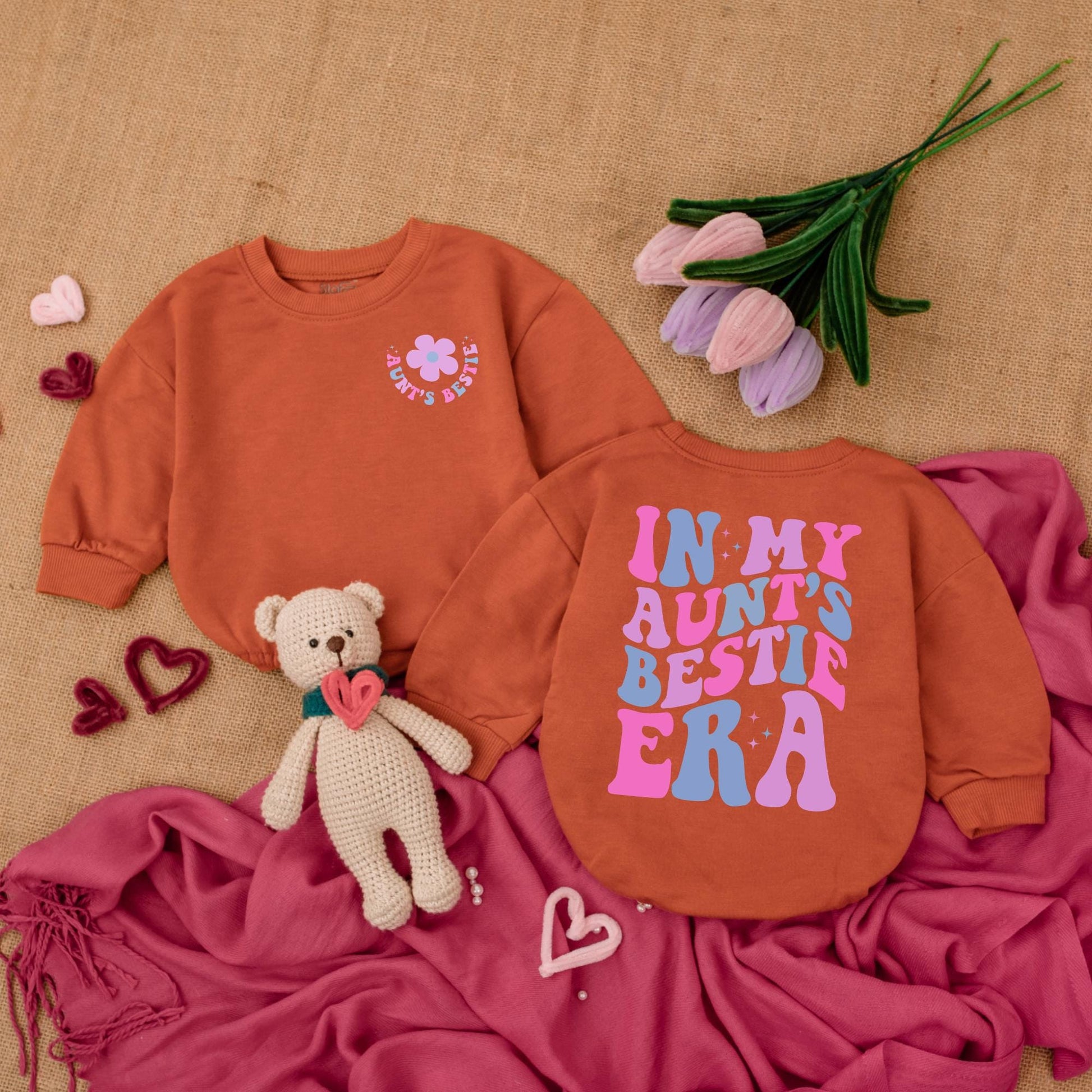 Auntie's Bestie Romper Cute Handwriting Design for Baby Shower Gift from Auntie Newborn Infant Outfit