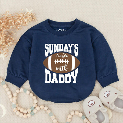 Sunday Football Daddy Baby Bubble Romper Newborn Boy Gameday Outfit Soft Cotton Comfortable Baby Clothes First Birthday Gift