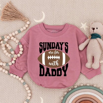 Sunday Football Daddy Baby Bubble Romper Newborn Boy Gameday Outfit Soft Cotton Comfortable Baby Clothes First Birthday Gift