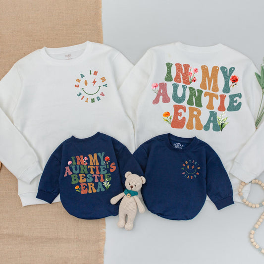 In My Auntie Era Retro Floral Sweatshirt Matching Auntie Niece Wild Flower Vibes Gift Idea Cool Aunt