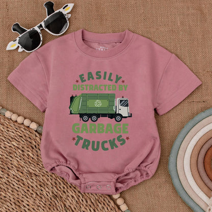Garbage Truck Baby Romper Truck Driver Outfit Trash Truck Bodysuit for Newborns & Baby Shower Gifts