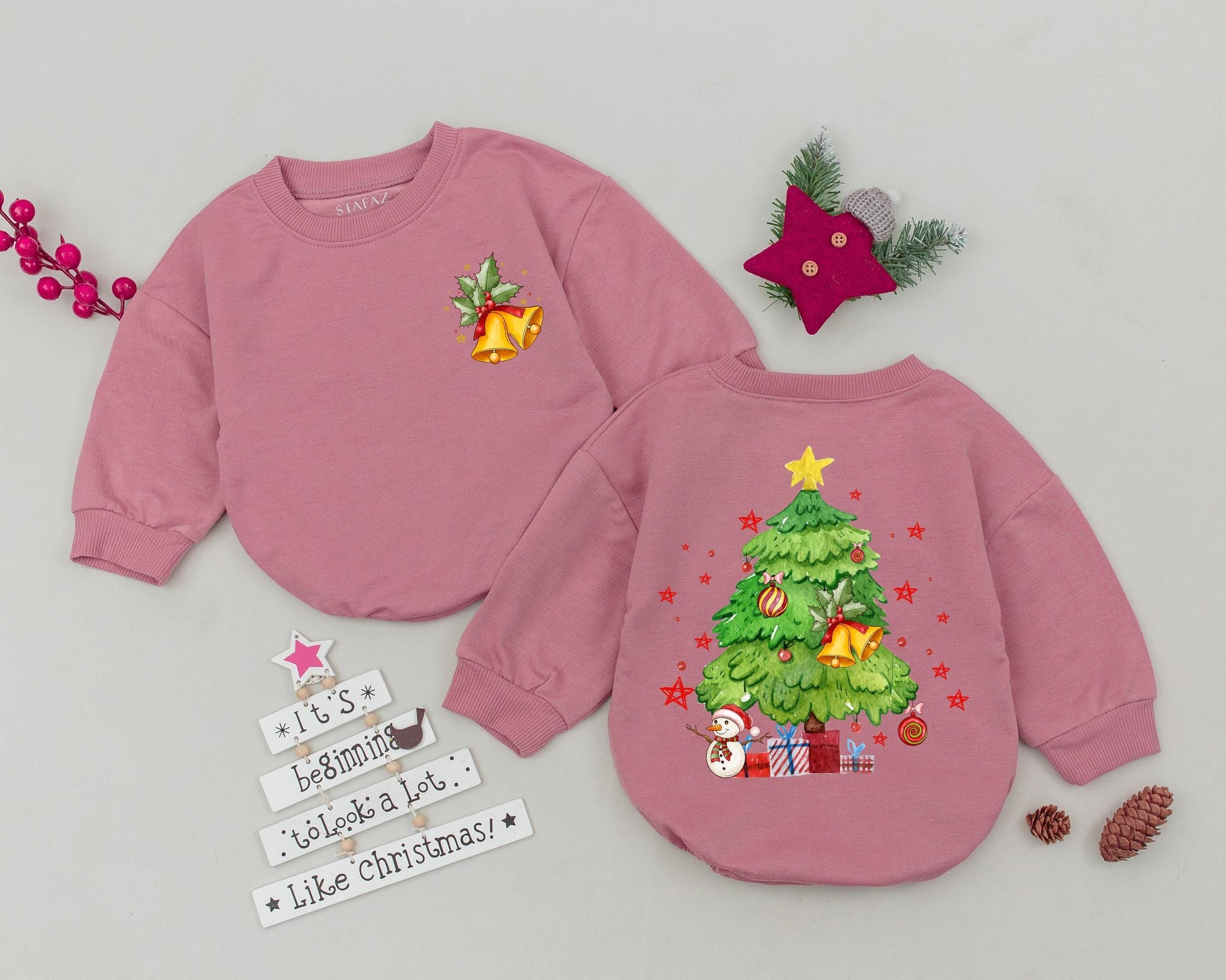 Vintage Santa Baby Romper Christmas Girly Outfit Newborn Bodysuit First Christmas Infant Clothes Baby Shower Gift Custom Name Xmas Bow 138