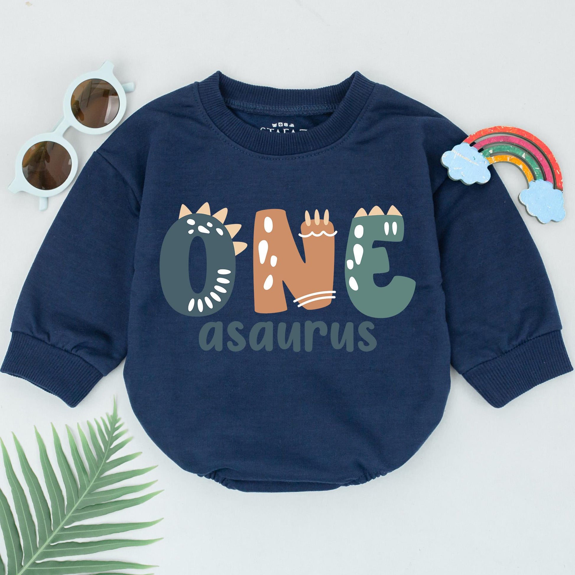 Personalized One-A-Saurus Dinosaur Family Birthday Romper Matching Mommy and Me First Birthday Outfit Boy