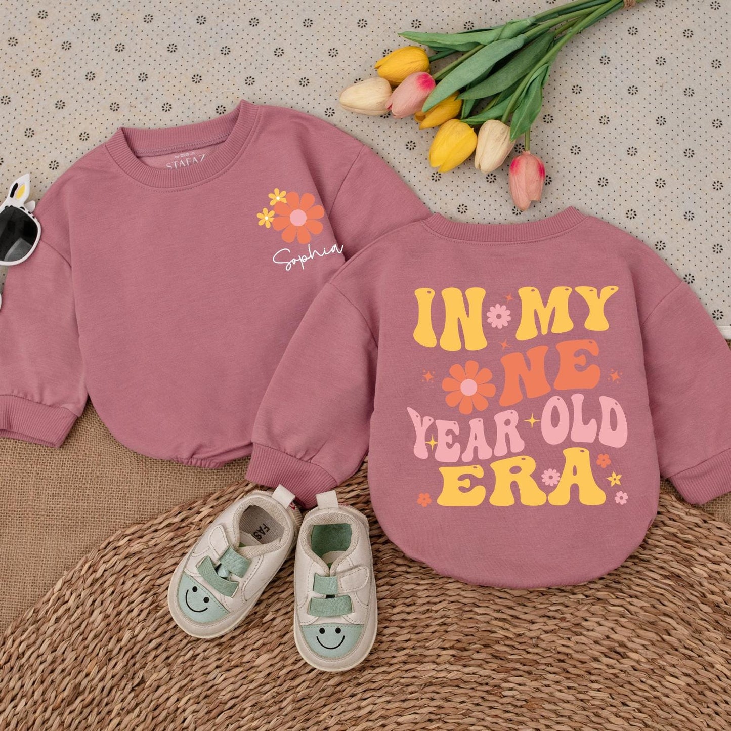 Personalized In My One Year Old Era Baby Romper First Birthday Outfit Cute Gift for Baby Boy Girl Soft Comfortable Cotton Milestone Celebration Party Clothes