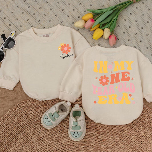 Personalized In My One Year Old Era Baby Romper First Birthday Outfit Cute Gift for Baby Boy Girl Soft Comfortable Cotton Milestone Celebration Party Clothes