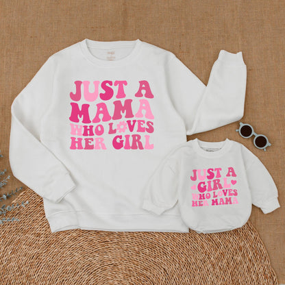 Mama and Daughter Matching Sweatshirts & Romper Set, Mommy and Me Outfits, Soft Cotton Comfort Gift for Girls