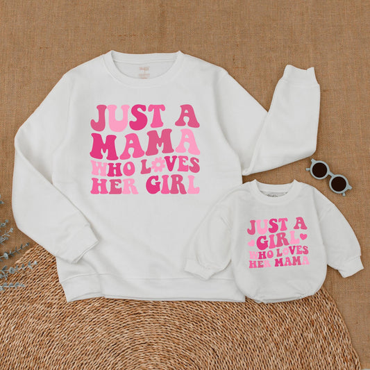 Mama and Daughter Matching Sweatshirts & Romper Set, Mommy and Me Outfits, Soft Cotton Comfort Gift for Girls