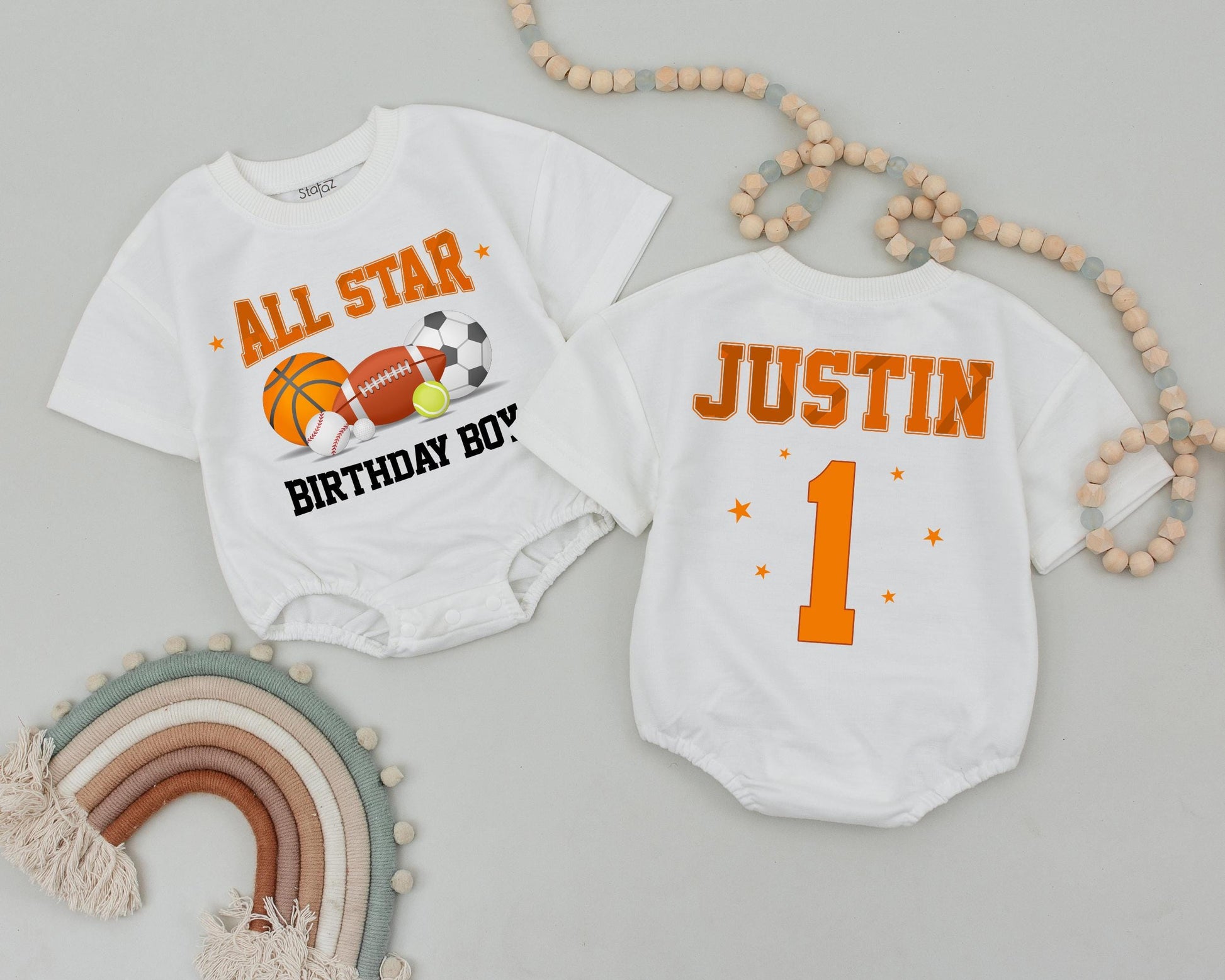 All Star First Birthday Family Shirts Dad Mom Birthday Boy Matching Football Theme