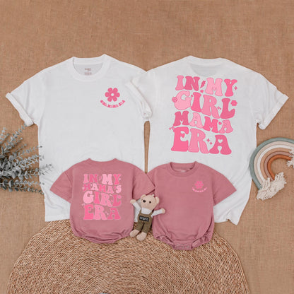 In My Mama's Girl Era Matching Mommy and Me Shirts Retro Mother Daughter Outfit New Mom Gift Mothers Day Comfortable Cotton Baby Girl Tee