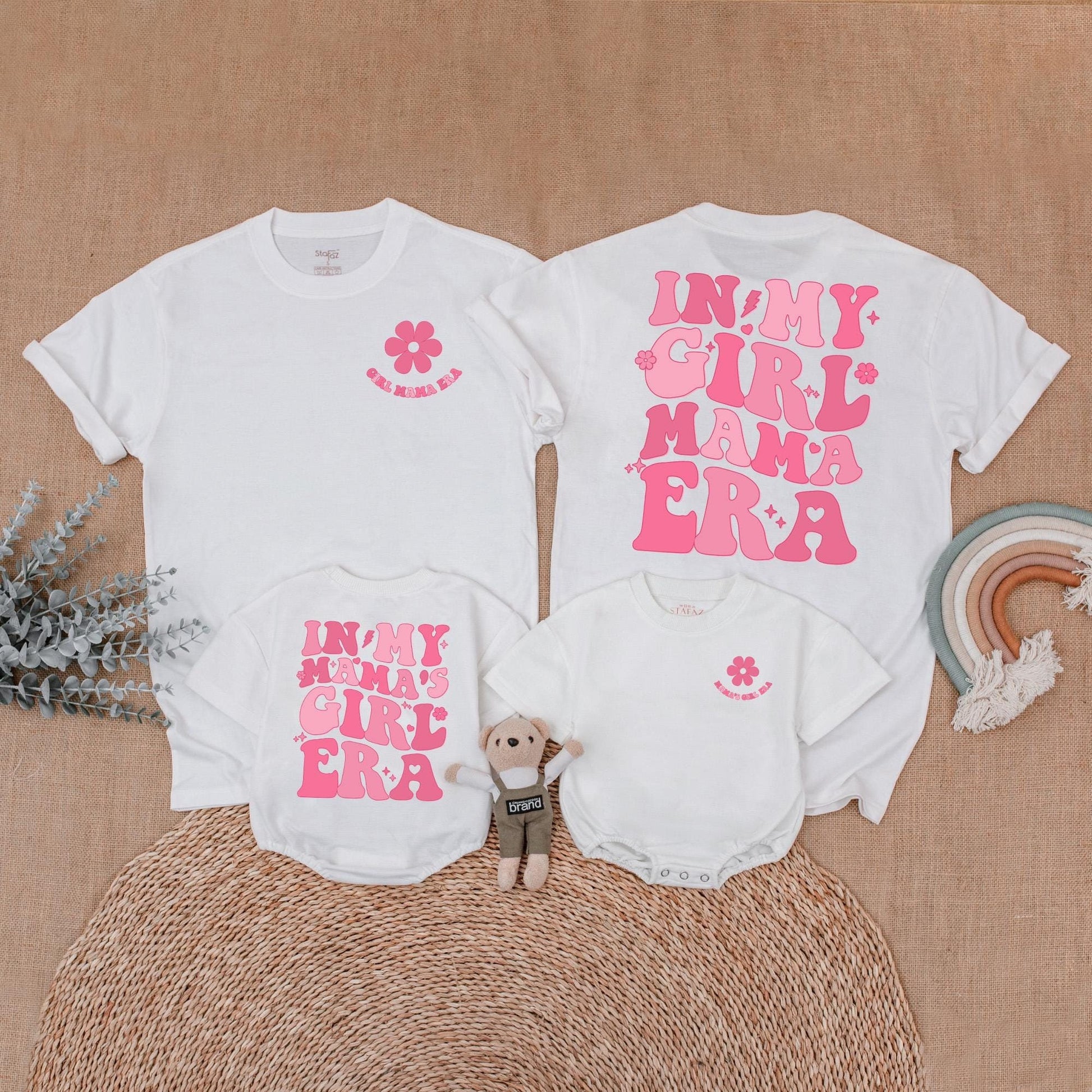 In My Mama's Girl Era Matching Mommy and Me Shirts Retro Mother Daughter Outfit New Mom Gift Mothers Day Comfortable Cotton Baby Girl Tee