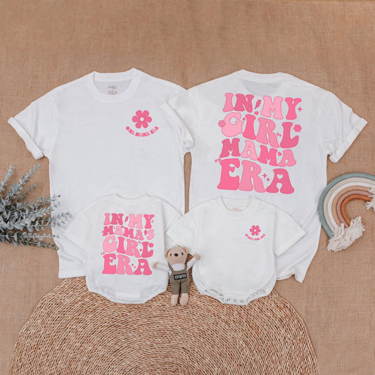 In My Mama's Girl Era Matching Mommy and Me Shirts Retro Mother Daughter Outfit New Mom Gift Mothers Day Comfortable Cotton Baby Girl Tee