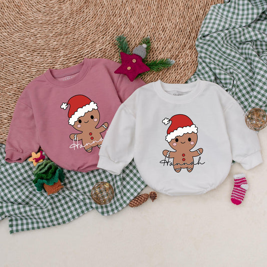 Christmas Cookie Romper Baby Boy Girl Outfit - Personalized Holiday Bubble Romper - Winter Baby Clothes - Christmas Baby Outfit