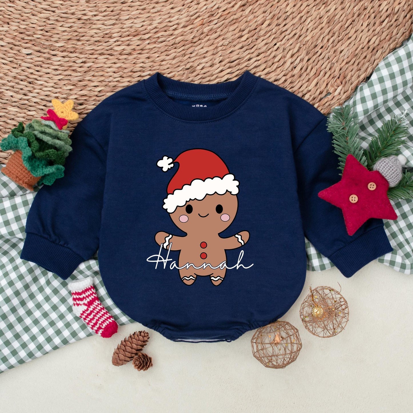 Christmas Cookie Romper Baby Boy Girl Outfit - Personalized Holiday Bubble Romper - Winter Baby Clothes - Christmas Baby Outfit