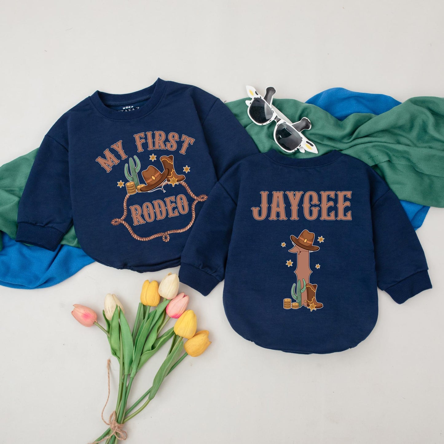 My First Rodeo Birthday Romper for Boys Western Theme 1st Birthday Outfit with Wild One Design Baby Western Clothes