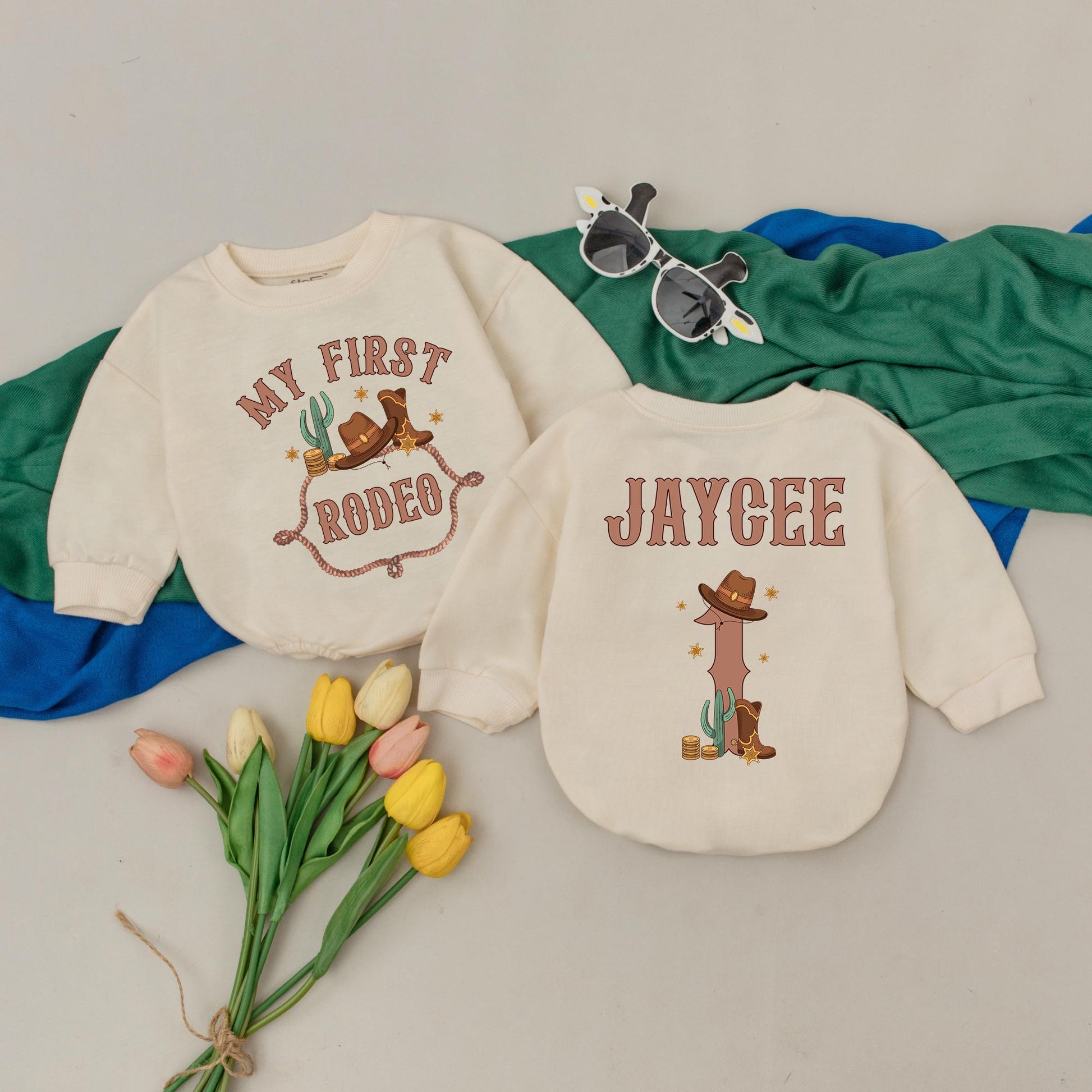 My First Rodeo Birthday Romper for Boys Western Theme 1st Birthday Outfit with Wild One Design Baby Western Clothes