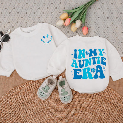 In My Auntie Era Baby Romper Set, Retro Lightning Bolt Bodysuit, Funny Auntie's Boy Clothes, Baby Shower Gift,Newborn Outfit for Auntie's Nephew (139)