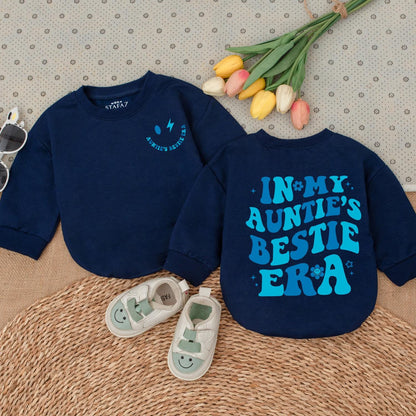 Auntie's Bestie Era Baby Romper Newborn Boy Girl Outfit Cute Blue Lightning Star Gift
