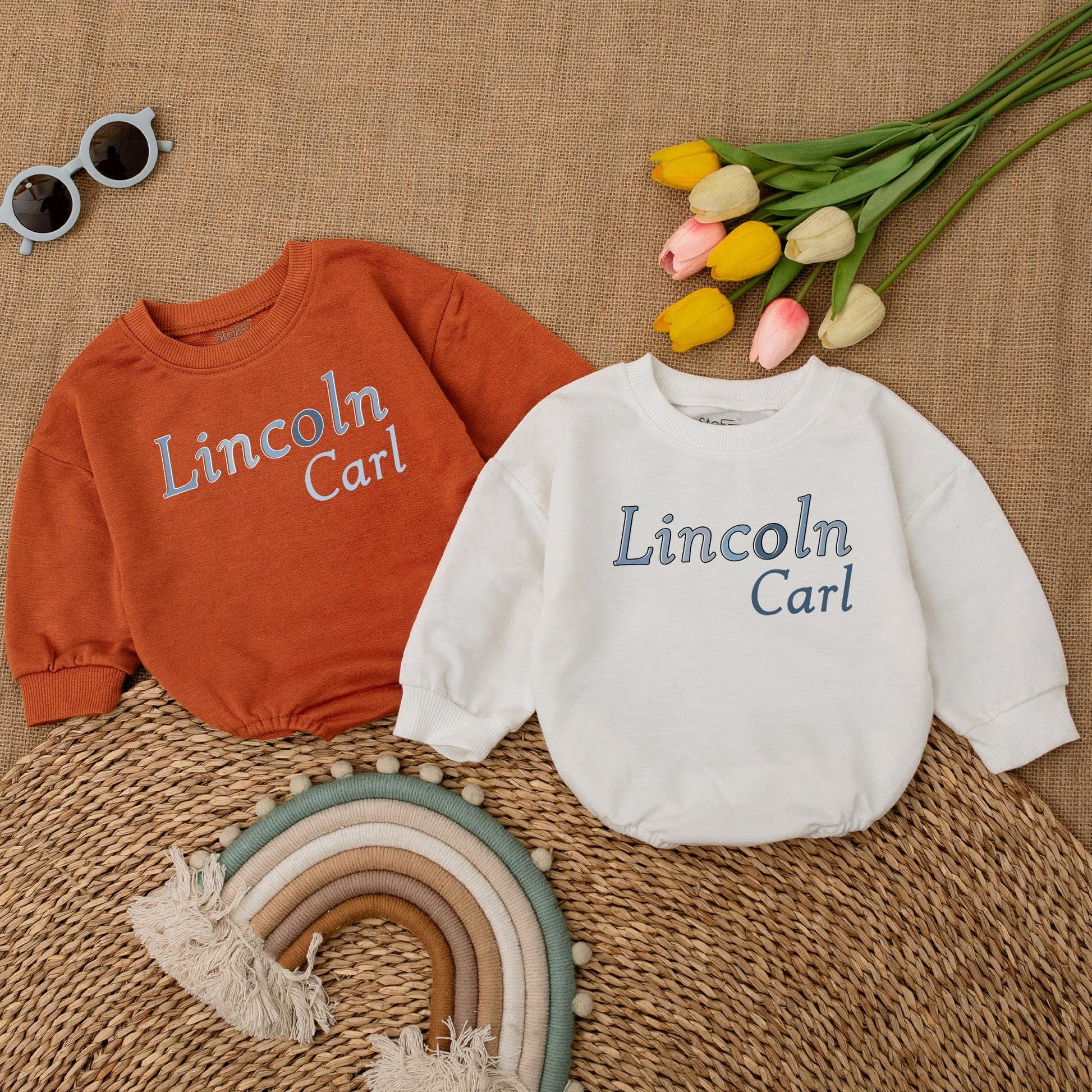 Personalized Name Bubble Romper for Baby Boy Little Brother Bodysuit Big Brother Sweatshirt Matching Sibling Family Clothes Cotton Soft Comfortable Casual Outfit