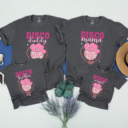 Matching Disco Cowgirl Birthday Shirts - 1st Birthday Party Outfit for Girl, Mommy and Me, Dad Disco Cowgirl Family Shirts