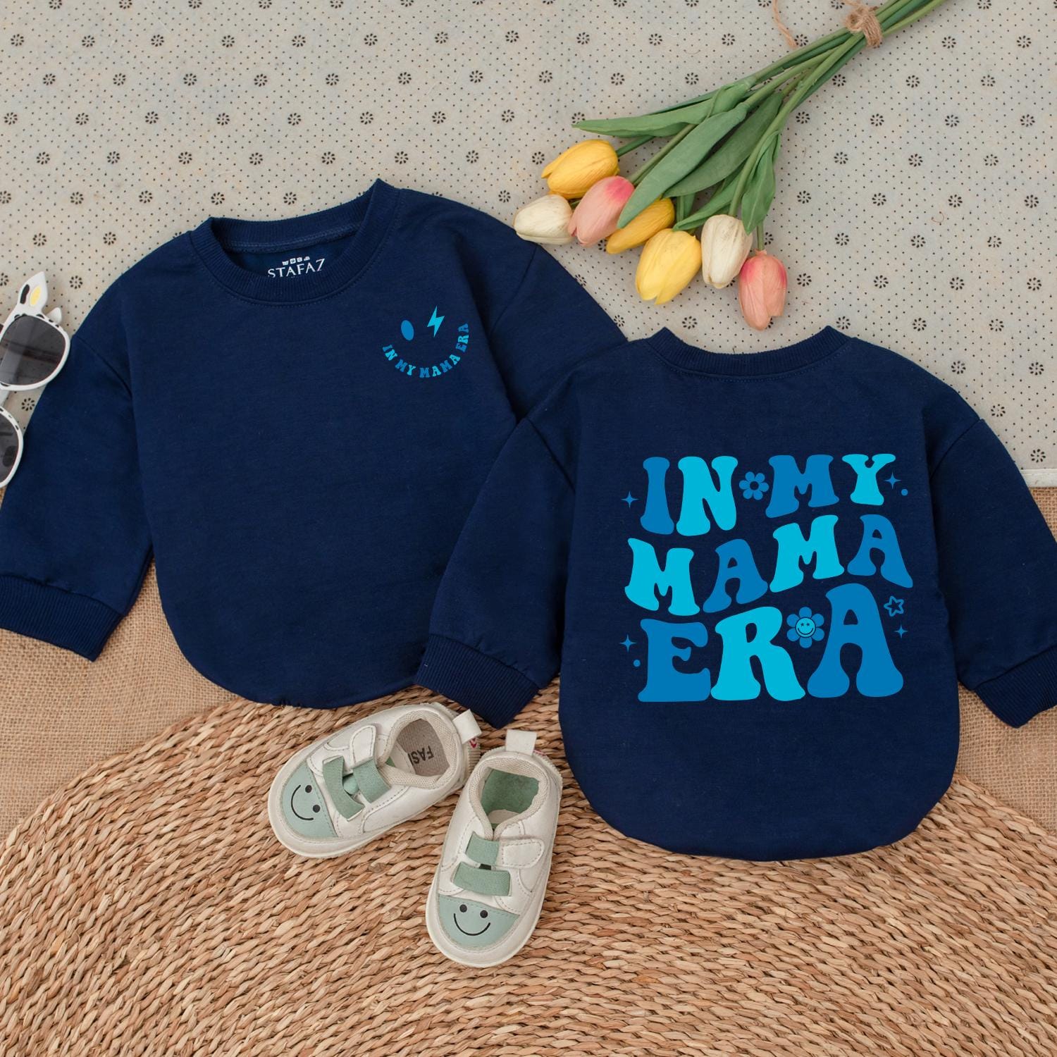 In My Mama Era Baby Romper Newborn Bodysuit Cute Infant Boy Outfit Baby Shower Gift for Son New Mom Announcement Soft Funny Clothes