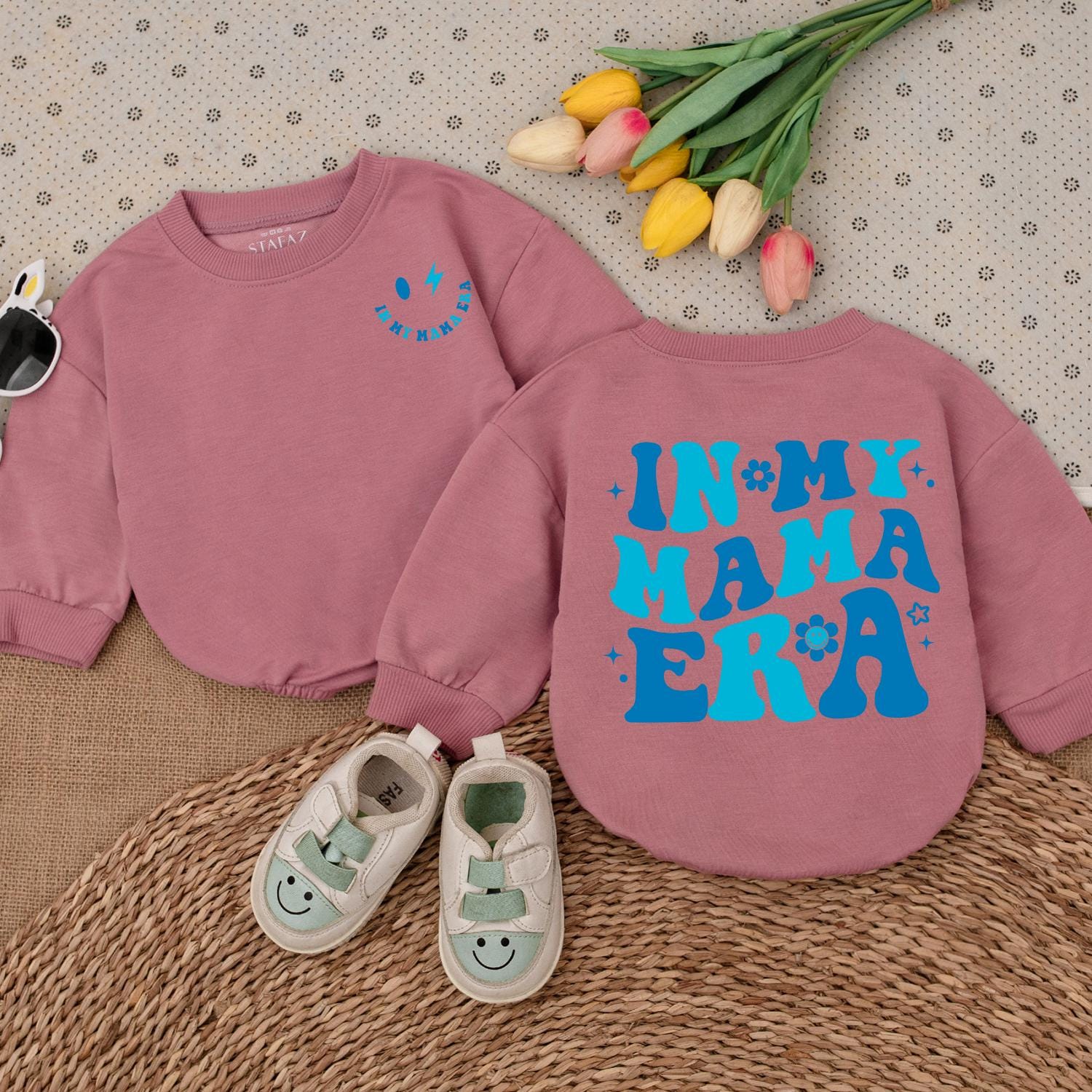In My Mama Era Baby Romper Newborn Bodysuit Cute Infant Boy Outfit Baby Shower Gift for Son New Mom Announcement Soft Funny Clothes