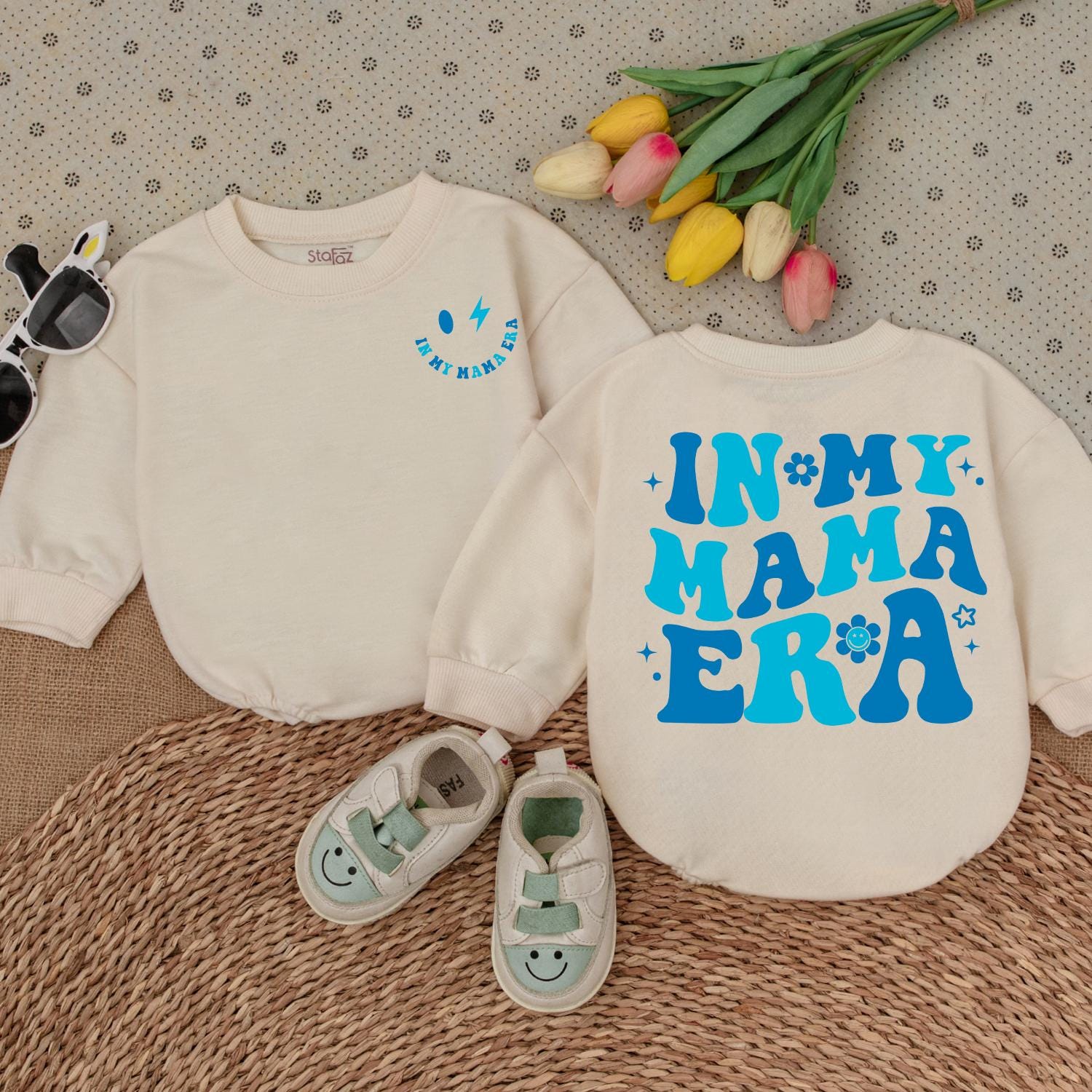 In My Mama Era Baby Romper Newborn Bodysuit Cute Infant Boy Outfit Baby Shower Gift for Son New Mom Announcement Soft Funny Clothes