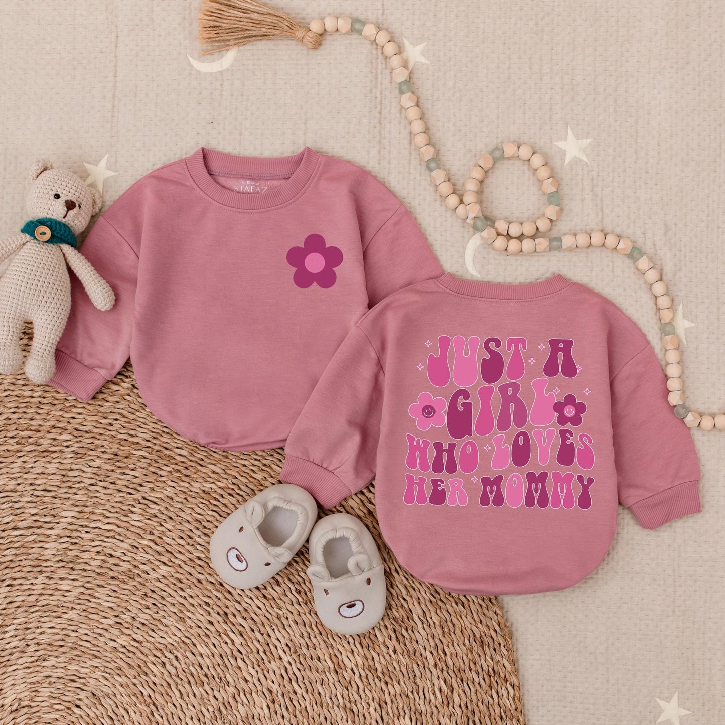 Just a Girl Who Loves Her Mommy Romper Baby Girl Outfit Baby Shower Gift Mama's Girl Romper for Baby Girl Newborn Baby Clothes