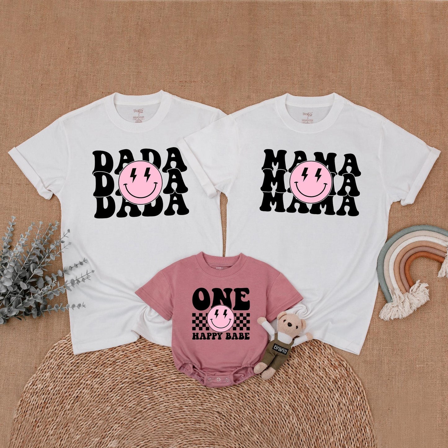 One Happy Babe Birthday Family Shirt Pink Happy Girl First Birthday Outfit Matching Mom and Me Gift