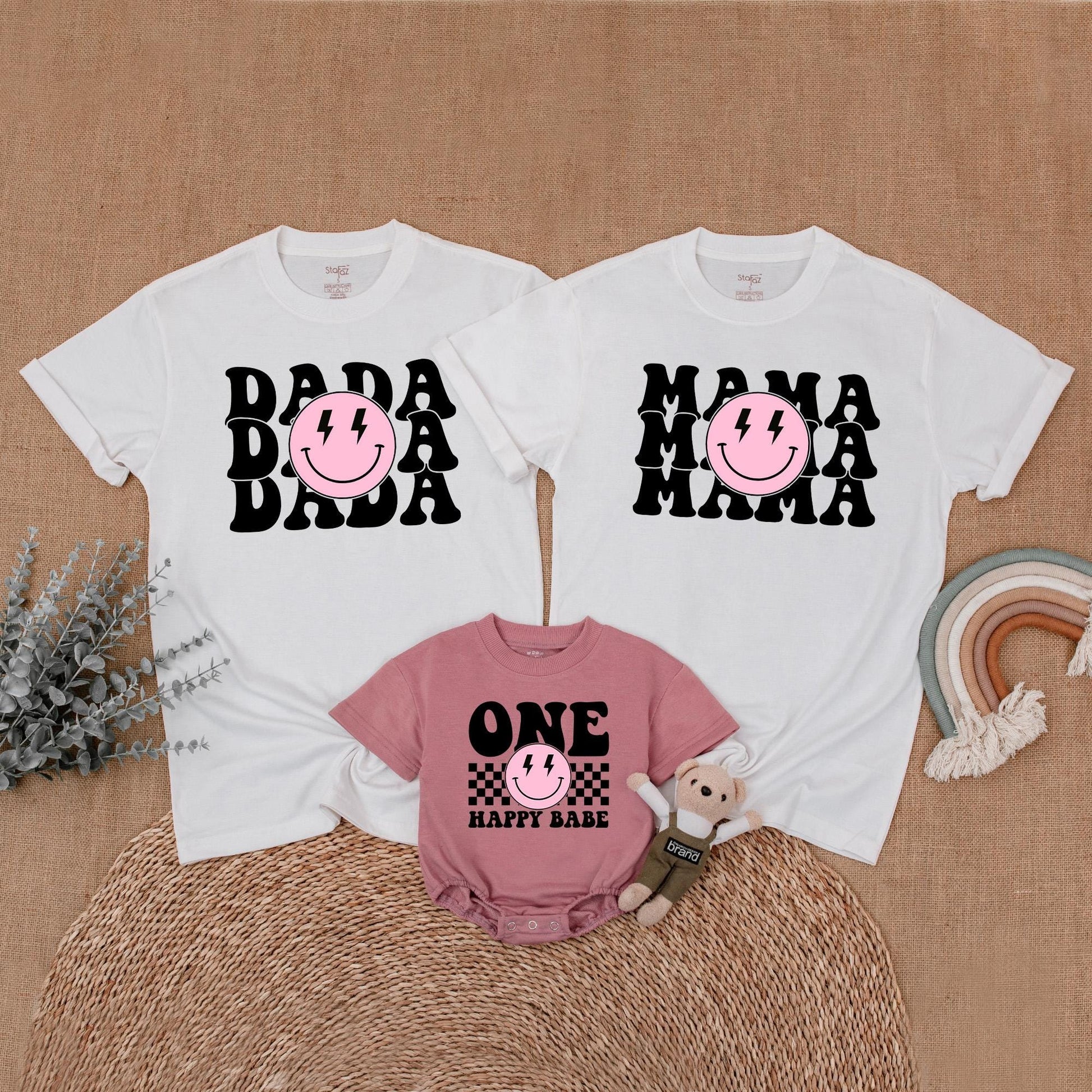 One Happy Babe Birthday Family Shirt Pink Happy Girl First Birthday Outfit Matching Mom and Me Gift