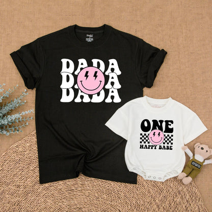 One Happy Babe Birthday Family Shirt Pink Happy Girl First Birthday Outfit Matching Mom and Me Gift